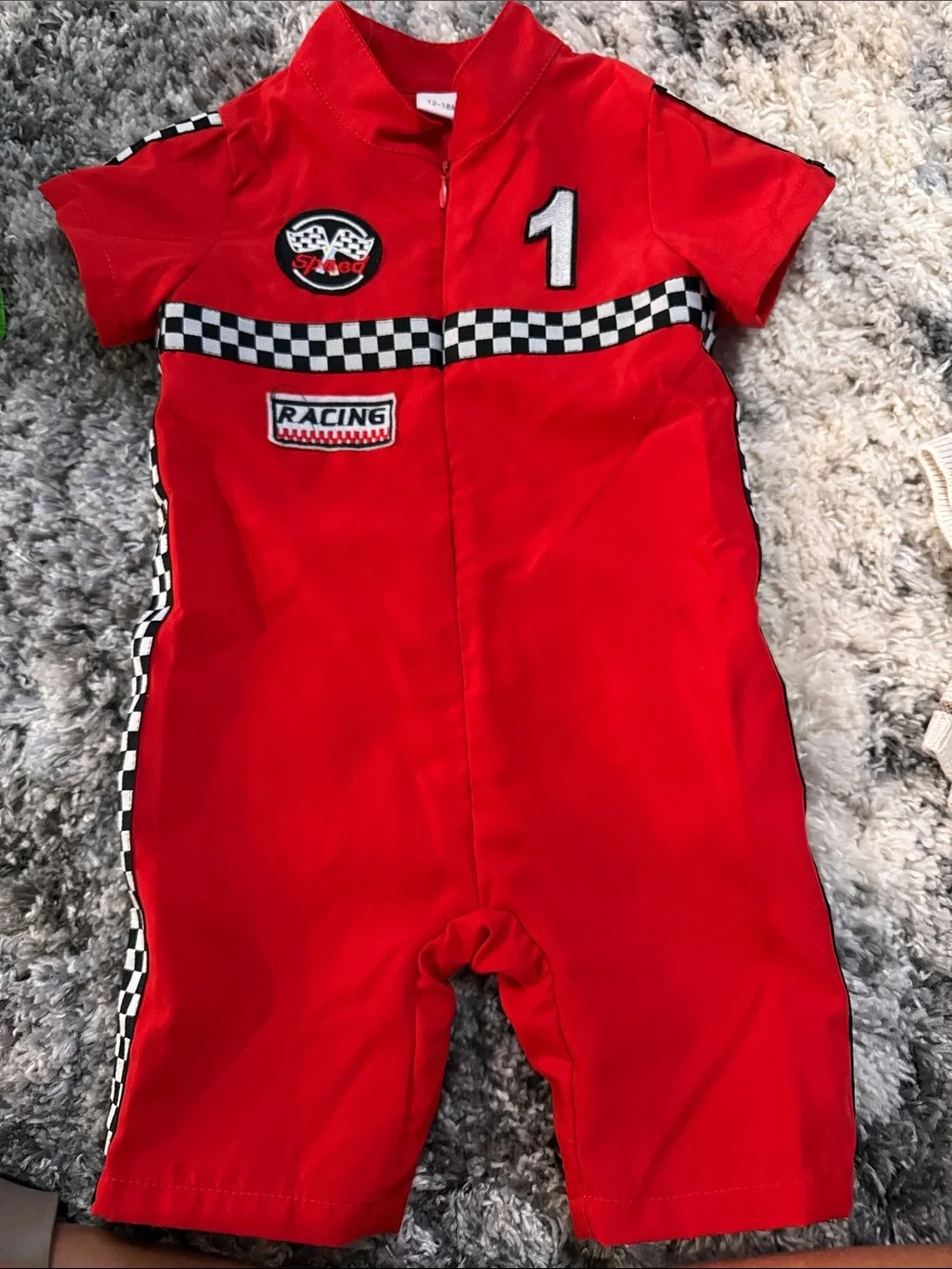 Kids Red Racing One-Piece Romper